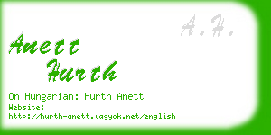 anett hurth business card